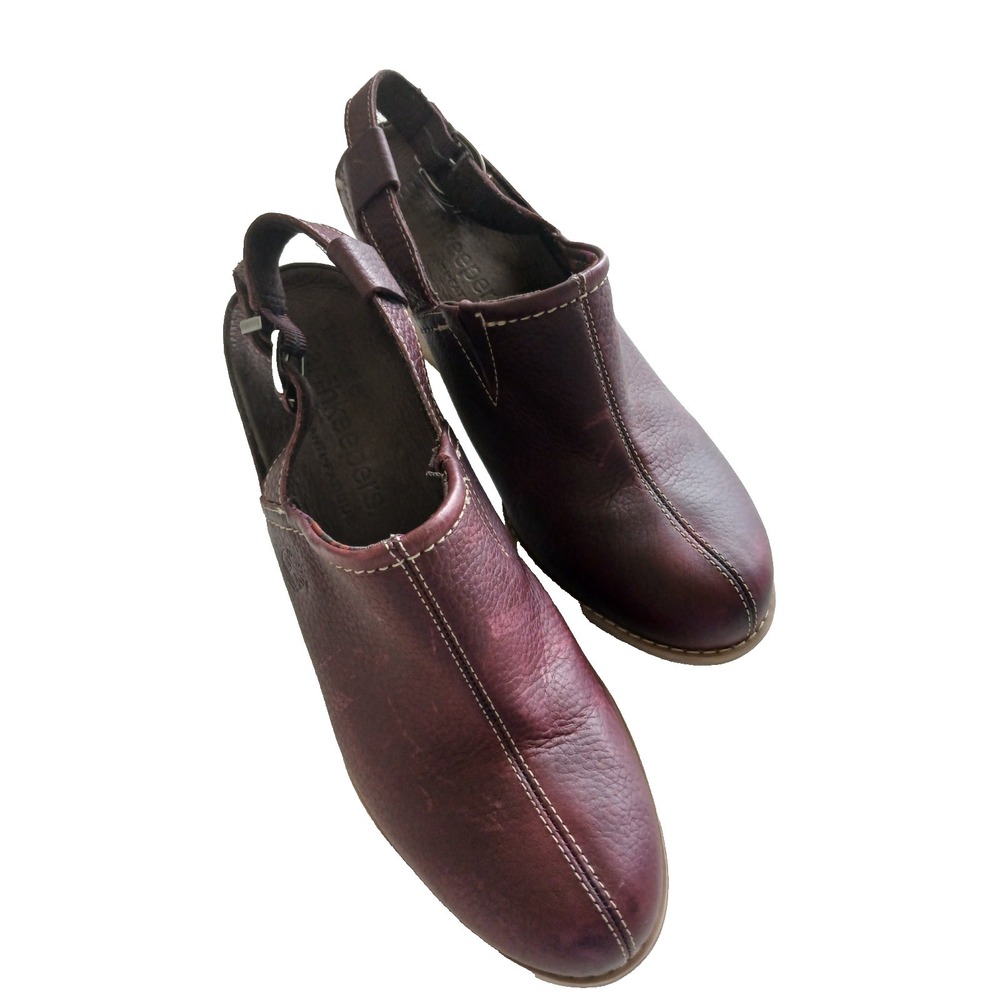 Timberland Earth Keepers Leather Clogs Maroon Women's Size 8